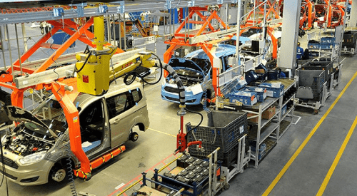 Ford Otosan factory and pedestrians entering these areas as guests.