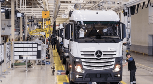 Mercedes Aksaray Factory using Trio Mobil IoT Platform and RTLS infrastructure.
